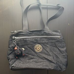 Kipling Charcoal Tote with Signature Keychain